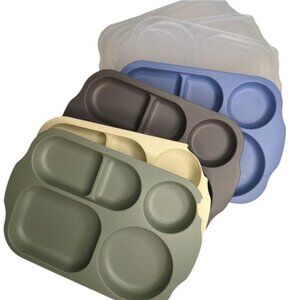 *Broken Corner* shopwithgreen 4PCS Divided Plates with Lids for Kids 12 Inch